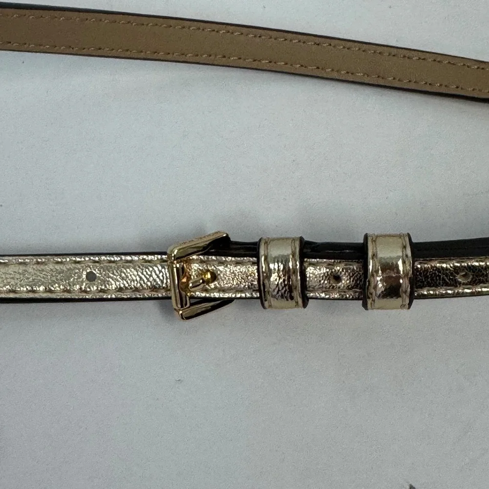 Michael Kors Mercer XS North South Shopper Crossbody Bag Vanilla Gold Logo